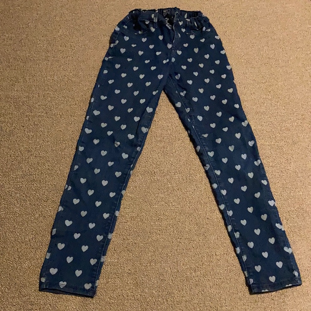 Girls denim with heart pattern